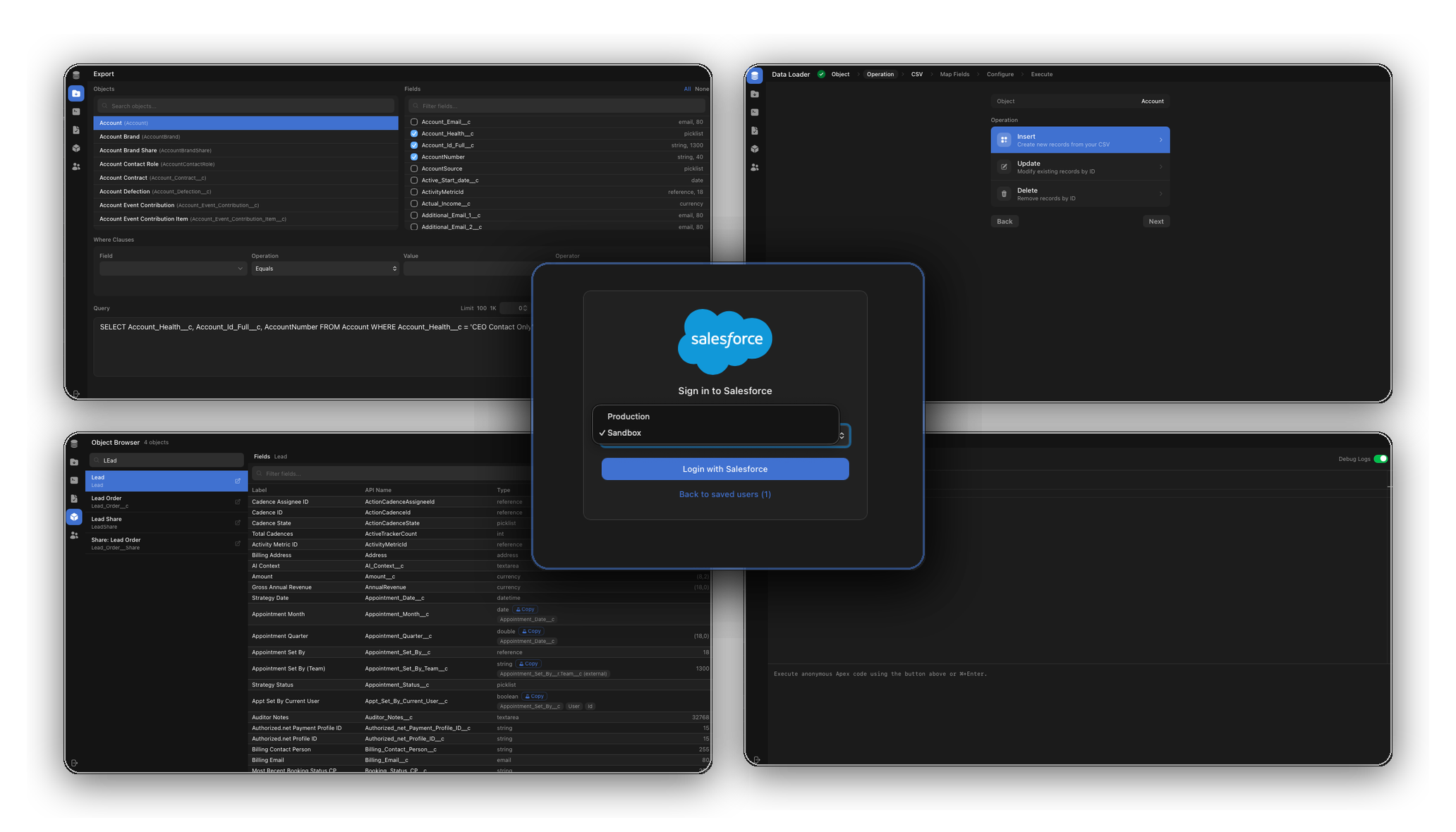 soql-studio: Desktop · Salesforce data loader
